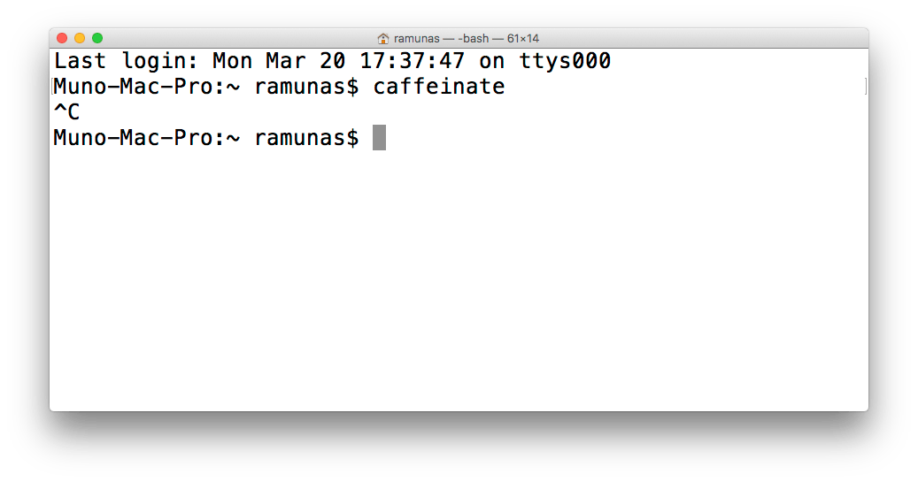 Kaip neleisti „Mac“ kompiuteriui užmigti pasitelkus „Terminal“