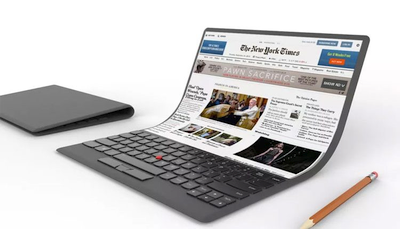 Naują „Lenovo“ nešiojamąjį kompiuterį galima sulenkti kaip popieriaus lapą