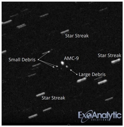 Dėl nežinomų priežasčių byra geostacionarioje orbitoje besisukantis palydovas