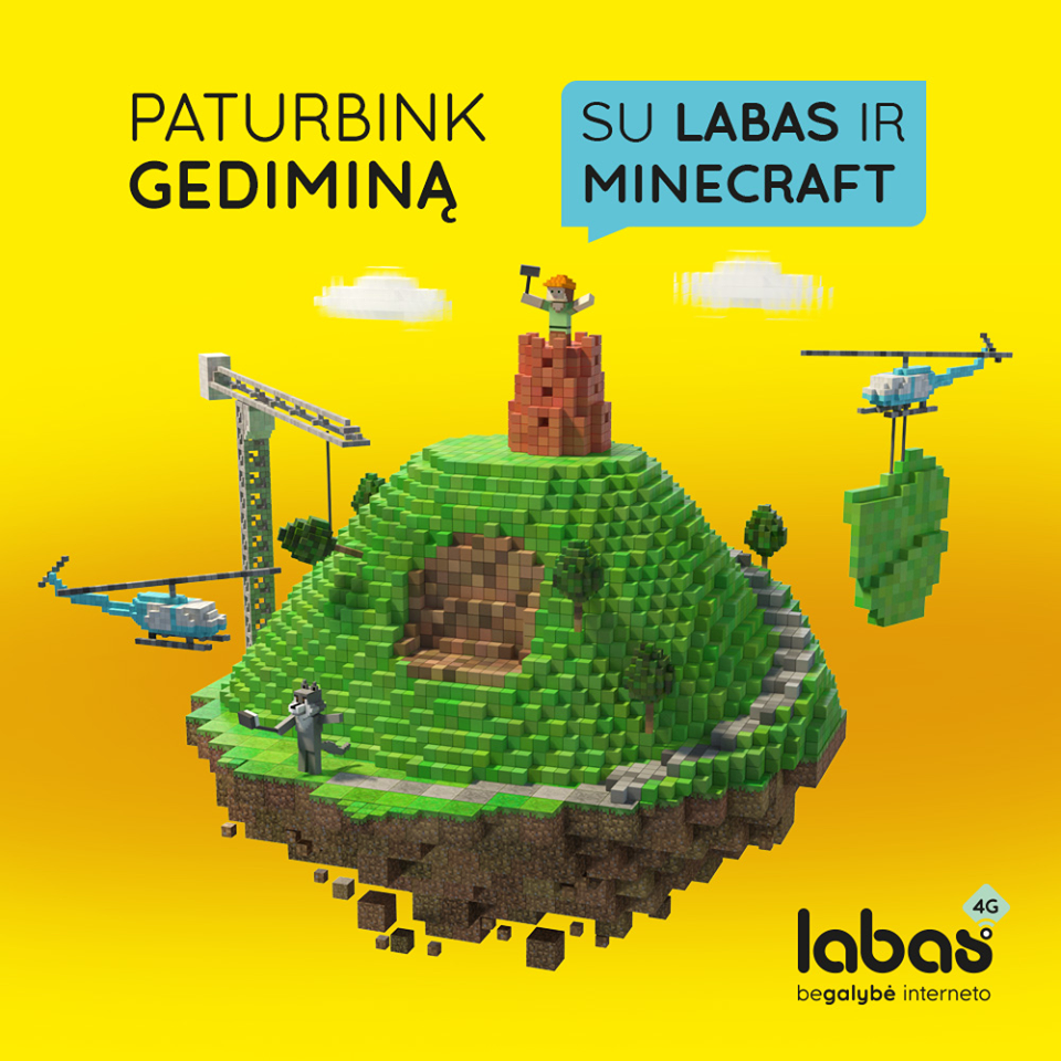 Gedimino kalnas atgims „Minecraft“ pasaulyje