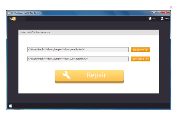 MOV failų taisymas „Hi5“ programine įranga