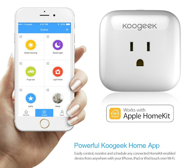 Nuolaida išmaniam elektros lizdui iš Kinijos, valdomam per „Apple HomeKit“