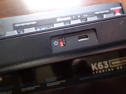 „Corsair K63 Wireless“ apžvalga „Corsair K63 Wireless“ apžvalga