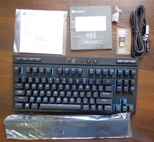 „Corsair K63 Wireless“ apžvalga „Corsair K63 Wireless“ apžvalga