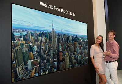 LG pristato pirmąjį pasaulyje 8K raiškos OLED televizorių