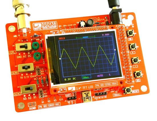 „DSO138“ skaitmeninis oscilografas elektronikos mėgėjams