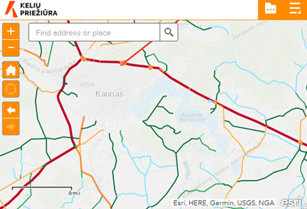 „Kelių priežiūra“ sukūrė interaktyvų valstybinių kelių žemėlapį