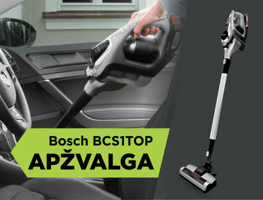 Analogų neturintis belaidis dulkių siurblys „Bosch BCS1TOP“