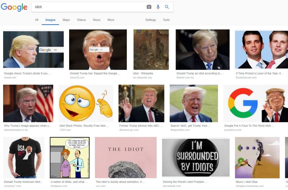 Kodėl per „Google“ ieškodami idioto randame D. Trumpo nuotraukas?