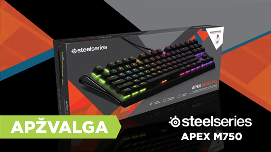 Mechaninės žaidimų klaviatūros „SteelSeries Apex M750“ apžvalga