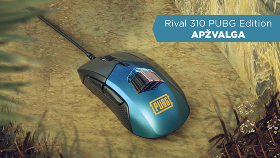 „SteelSeries Rival 310 PUBG edition“ apžvalga „SteelSeries Rival 310 PUBG edition“ apžvalga