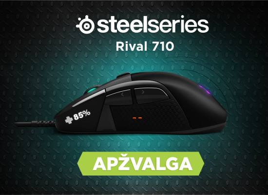 Žaidimų pelės „SteelSeries Rival 710“ apžvalga