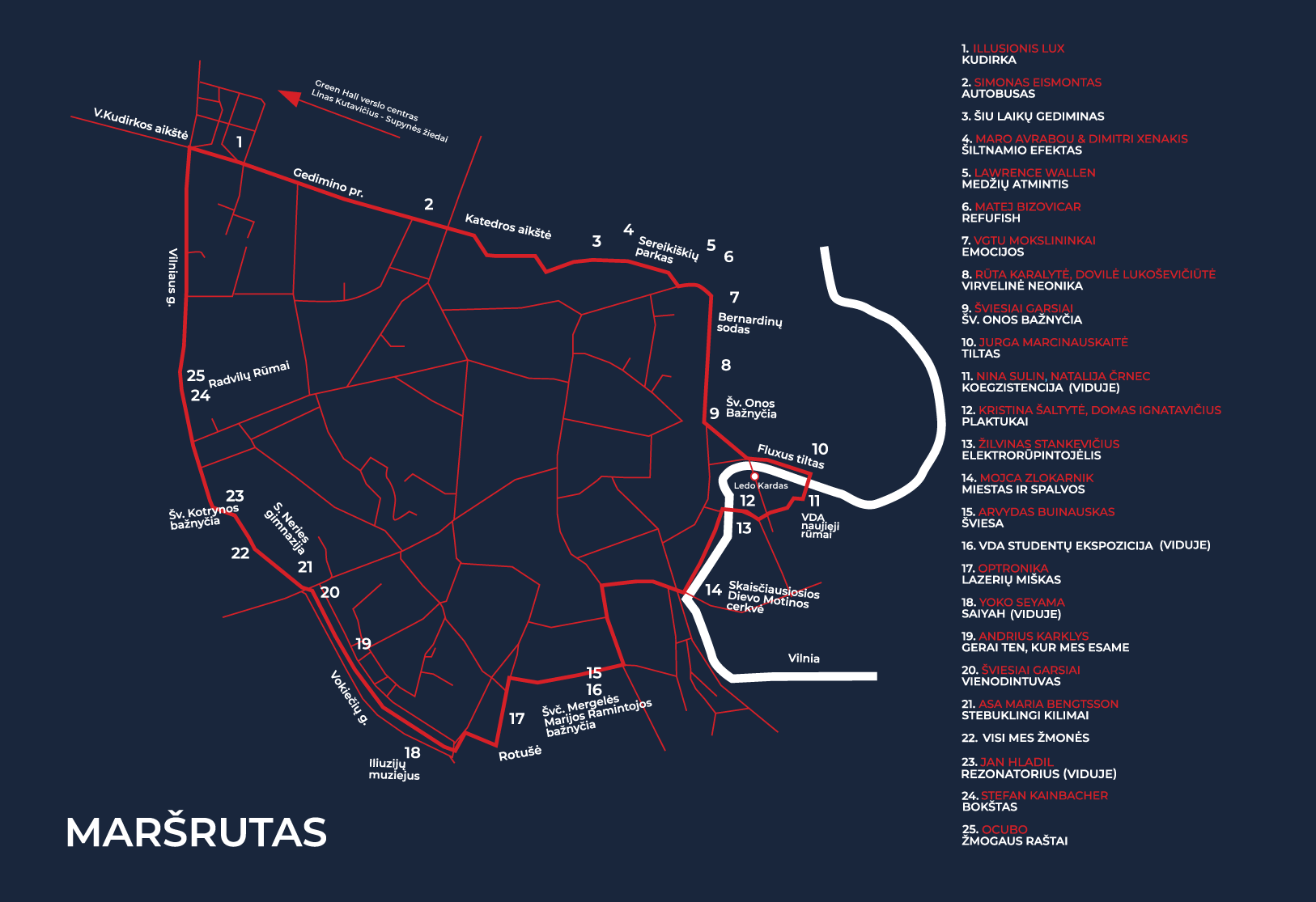 Vilniaus šviesų festivalis skelbia 27 instaliacijų žemėlapį Vilniaus šviesų festivalis skelbia 27 instaliacijų žemėlapį