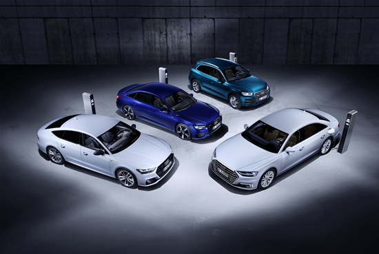 Efektyvūs ir galingi – nauji iš elektros tinklo įkraunami „Audi“ hibridiniai modeliai