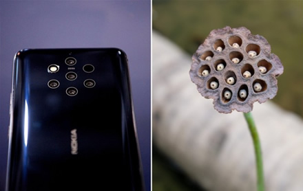 Neįprastos naujojo „Nokia“ telefono kameros kelia žmonėms tripofobiją / Foto: DELFI montažas Neįprastos naujojo „Nokia“ telefono kameros kelia žmonėms tripofobiją / Foto: DELFI montažas