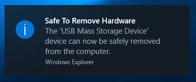 Ištraukiant USB nebereikia pasirinkti „saugu pašalinti įrenginį“