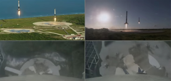 Idealus „Falcon Heavy“ skrydis: saugiai nusileido visi trys varikliai