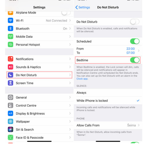 Kuo „Bedtime Mode“ skiriasi nuo „Do Not Disturb iOS 12“