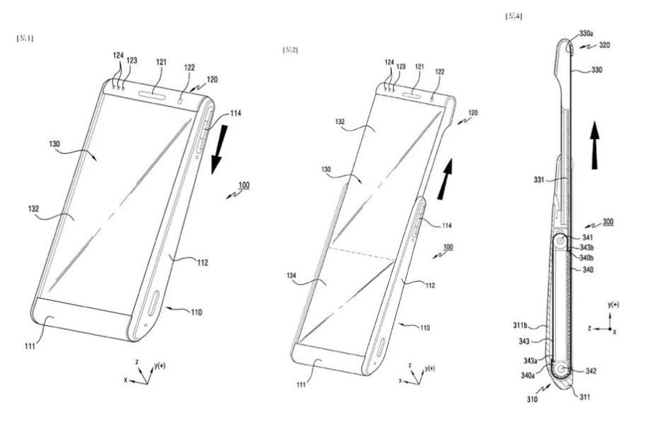 Bendrovės nuotr. / „Samsung“ telefono su išvyniojamu ekranu patentas