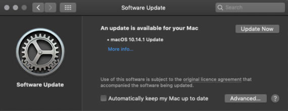 Kaip „macOS Mojave“ patikrini ar yra sistemos atnaujinimai