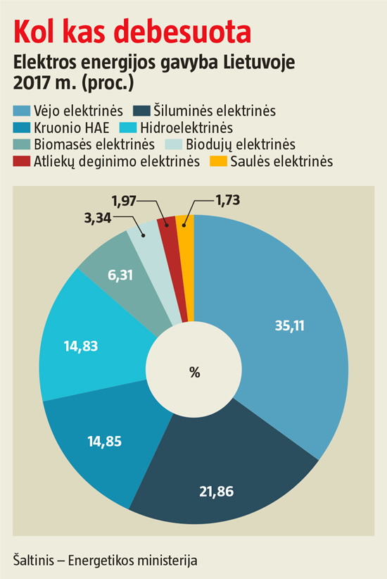 Lietuvos energetikos strategijoje saulė ir vėjas užima svarbiausią vietą