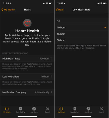 Kaip valdyti širdies ritmo pranešimus „Apple Watch“