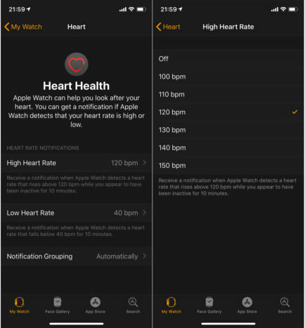 Kaip valdyti širdies ritmo pranešimus „Apple Watch“