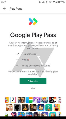 „Android Police“ iliustr. / „Google Play Pass“ paslauga