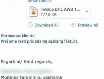 El. laiškai su virusais © „Facebook“ El. laiškai su virusais © „Facebook“