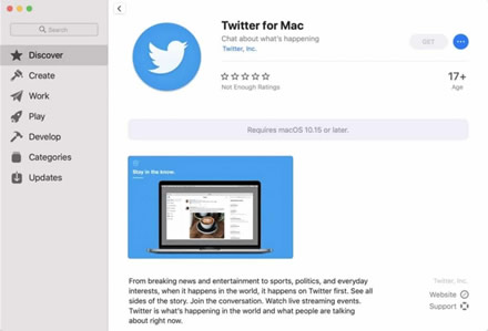 „Twitter“ sugrįžta į „Mac“ kompiuterių „App Store“ parduotuvę