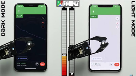 OLED „iPhone“ modelių baterija tamsiajame režime yra 30 % efektyvesnė negu šviesiajame OLED „iPhone“ modelių baterija tamsiajame režime yra 30 % efektyvesnė negu šviesiajame
