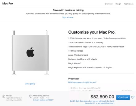 „Mac Pro“ jau parduodamas už buto kainą