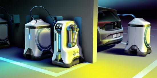 Visas darbas vyks be žmogaus įsikišimo - robotas ir mobilios stotelės įsikraus patys. ©„Volkswagen“ nuotrauka