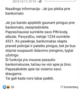 Šio įrašo versijos socialiniuose tinkluose cirkuliuoja iki šiol. Socialinių tinklų nuotrauka