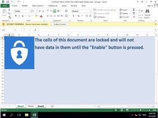 Prie elektroninio laiško buvo pridėtas virusais užkrėstas „Excel“ failas, kuriame neva galima rasti informaciją apie koronaviruso aukas