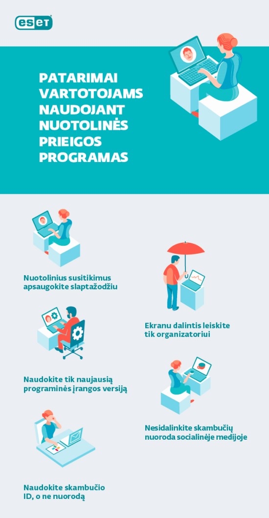 „ESET Lietuva“ kibernetinio saugumo specialistai pateikia 5 patarimus, į ką atkreipti dėmesį renkantis nuotolinio bendravimo programas