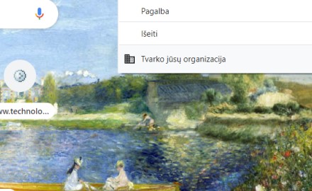 Nustatymų apačioje matoma žinutė Nustatymų apačioje matoma žinutė