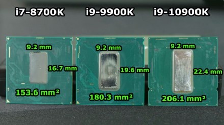 Panaudojus skystą metalą „Core i9-10900K“ temperatūra krenta 7 laipsniais