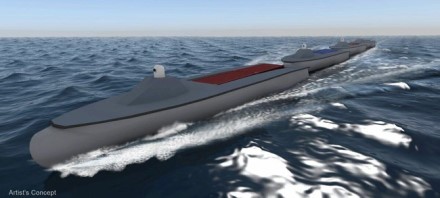 Į eilę išsirikiavę laivai-robotai lengviau įveiks bangų pasipriešinimą © DARPA Į eilę išsirikiavę laivai-robotai lengviau įveiks bangų pasipriešinimą © DARPA