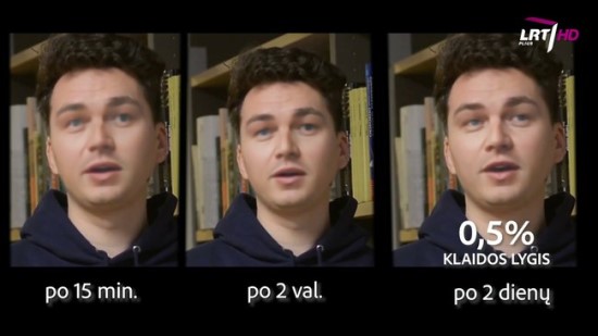 Stopkadras iš „Mokslo sriubos“ reportažo: „Kaip kuriamos „deepfake“ giluminės kaukės?“