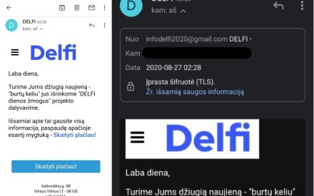 Sukčiai naudojasi „Delfi“ vardu