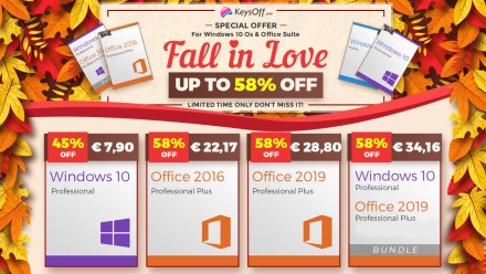 „Windows 10 Pro“ dabar tik 7,90 €, „Office 2016“ už 22,17 € iš KeysOff.com!