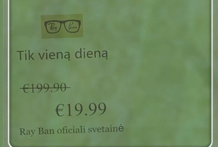 Feisbuko kenkėjiškos reklamos šalinimas: viskas, ką reikia žinoti apie „Ray Ban“ apgaulę