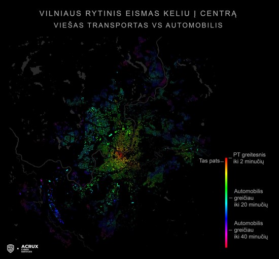 Vilniaus rytinis eismas – automobilis prieš viešąjį transportą