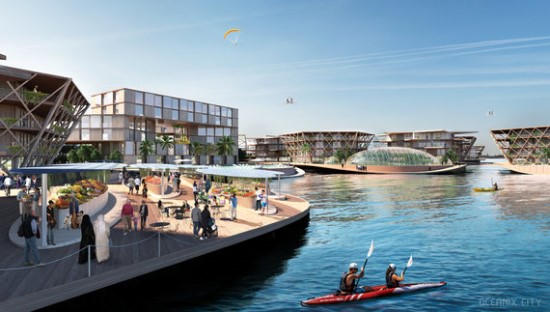 „Oceanix“/„Bjarke Ingels Group“/ Plūduriuojančio miesto projektas