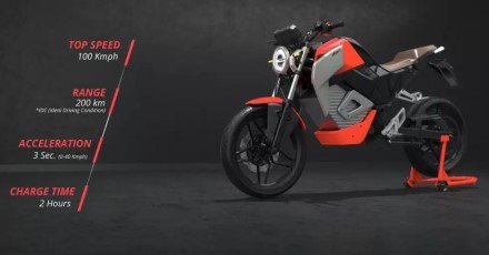 Indijoje sukurtas išskirtinis elektrinis motociklas