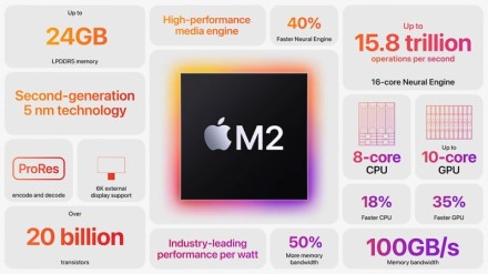 „Apple“ atskleidė „M2“ lustus