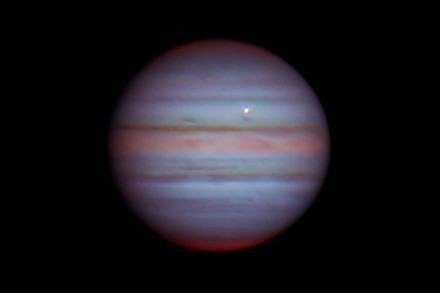 Jupiteryje užfiksuotą blyksnį sukėlė didžiulės uolos smūgis į planetą © Arimatsu et al/Kyoto University/PONCOTS