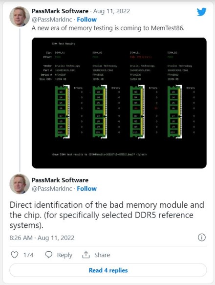 „MemTest86“ jau gali identifikuoti blogai veikiančią DDR5 atmintį