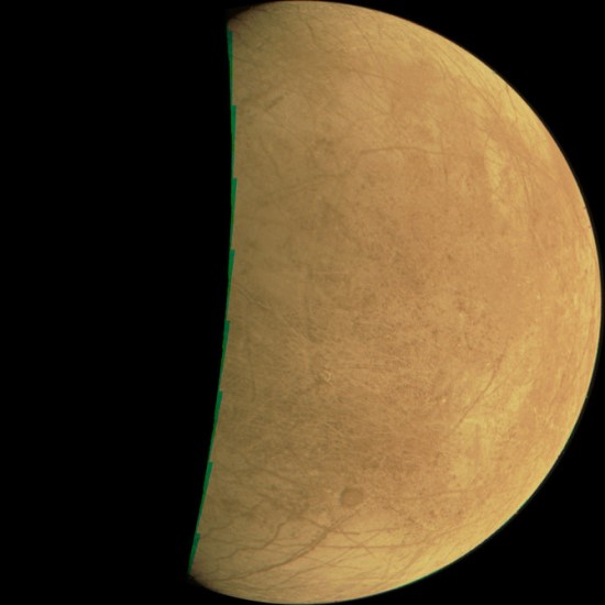 Neapdoroti „Juno“ padaryti Europos vaizdai. / NASA/JPL/DLR/SwRI / MSSS